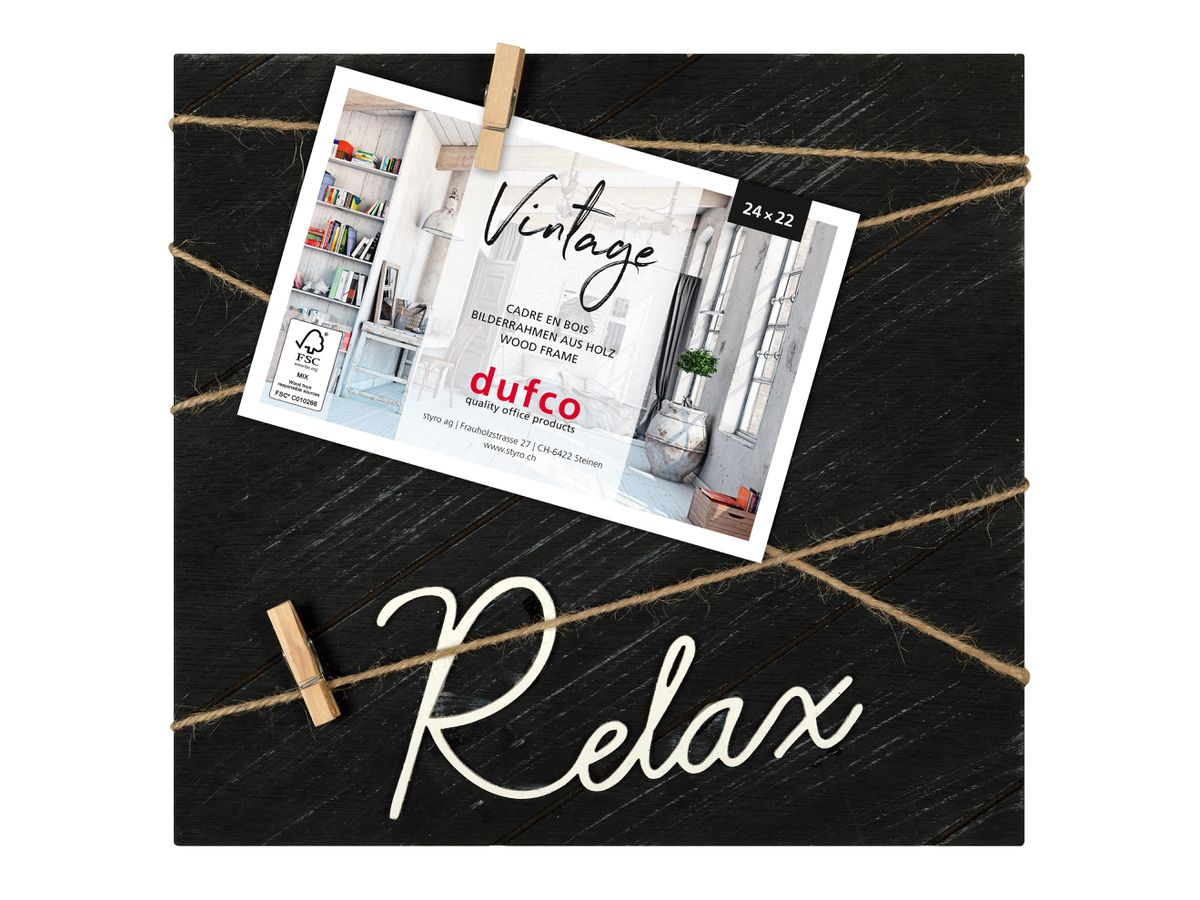 DUFCO Cornice legno Vintage 1810.10004 24x22cm nero (7612176083188)