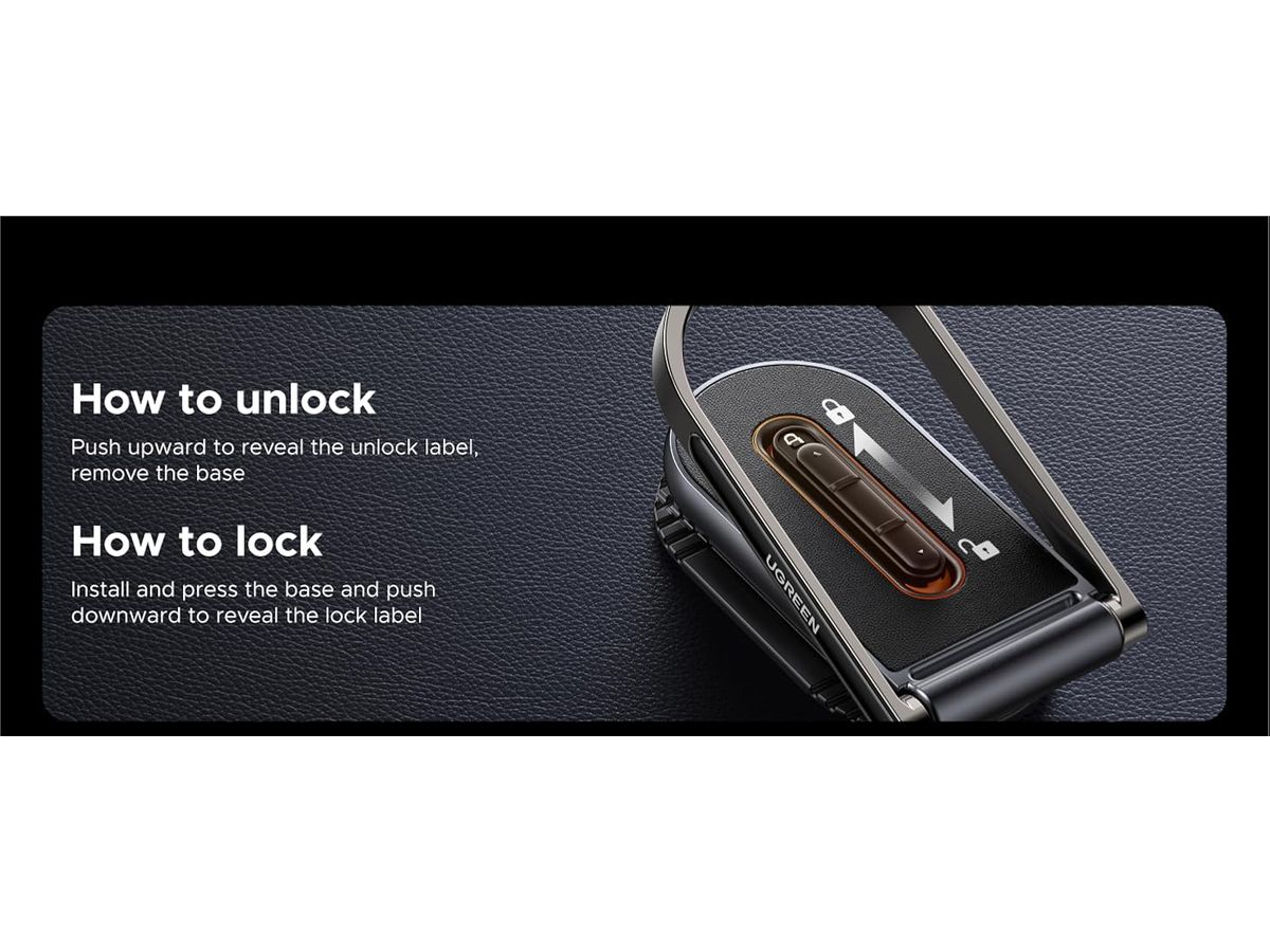 UGREEN Dashboard Magnetic Carcharge 65186 Phone Mount, Black (6941876261864)