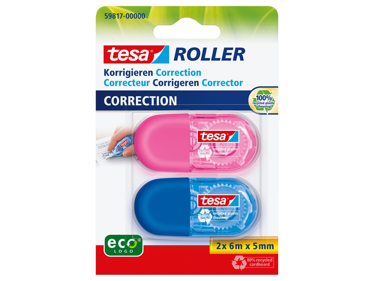 TESA Korrekturroller Mini 5mmx6m 598170000 2 Farben ass. (4042448242617)
