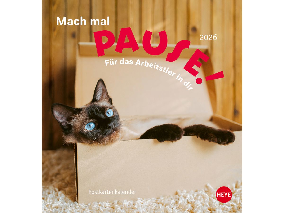HEYE Cal. in cartolina Pause 2026 23023+26 1M/1P TE 16x17cm (9783756411504)
