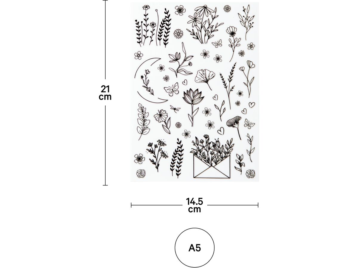 I AM CREATIVE Rub on Sticker A5 4010.58 Fiori (7611983250448)