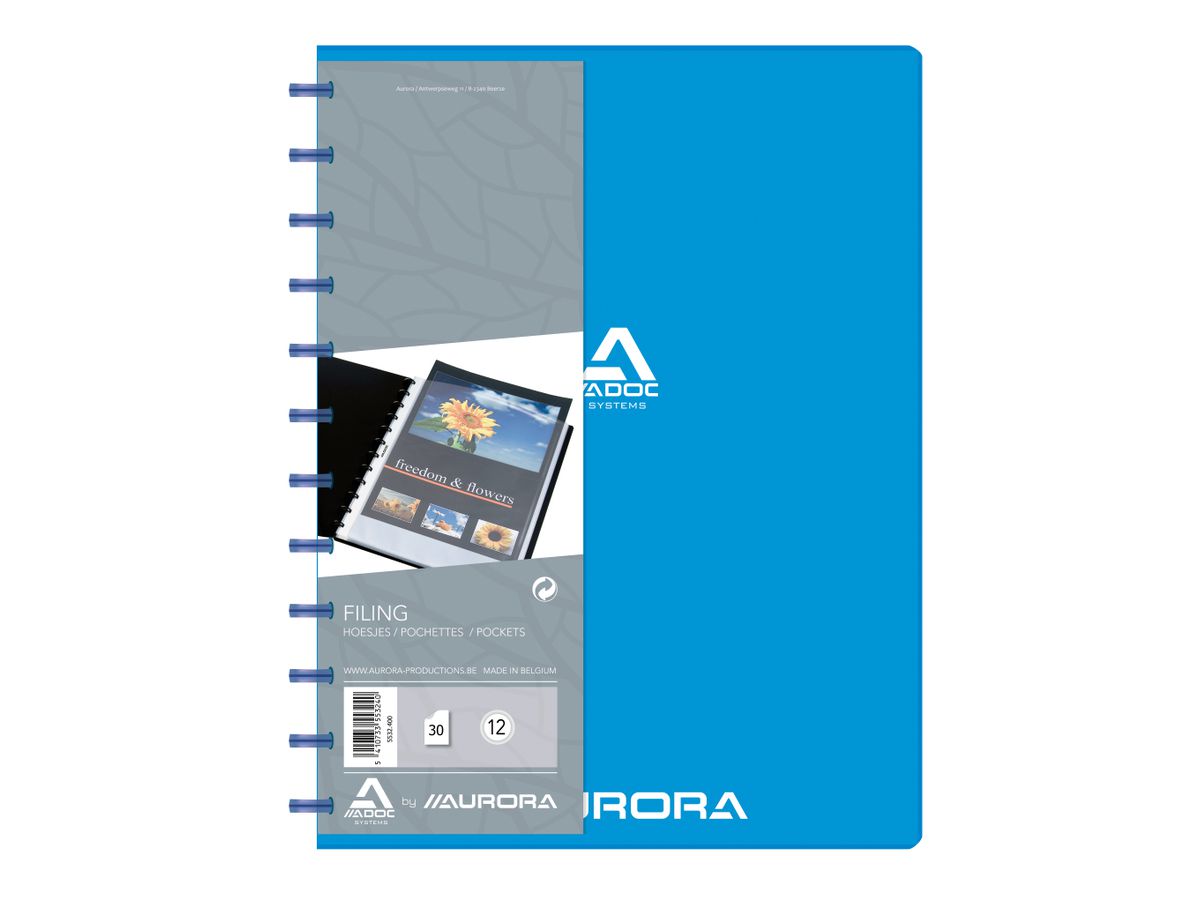 ADOC Sichtbuch PP transparent A4 5532.400 blau 30 Taschen (5410733553240)