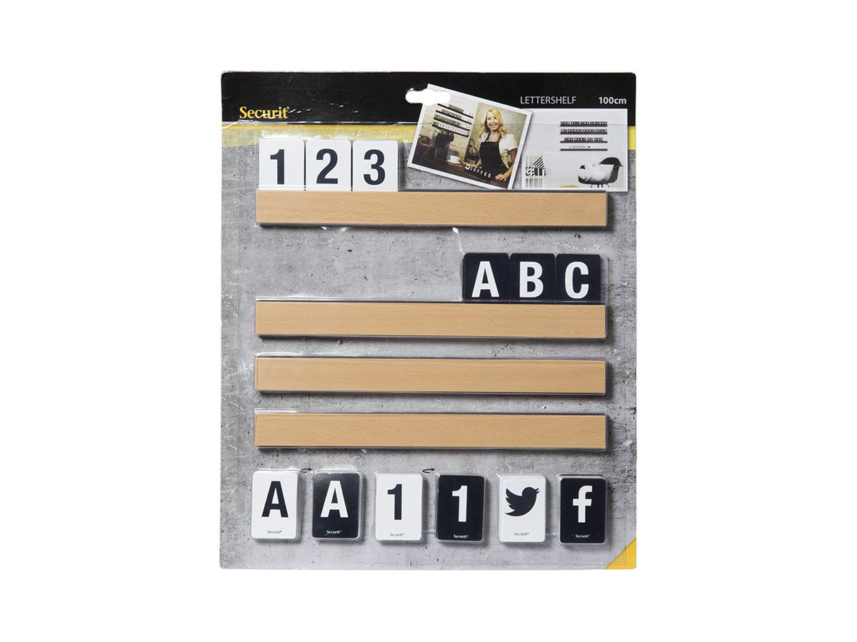SECURIT Buchstabenleiste, Set 1m LES-TE-100 teak 2.5x100x1cm (8719075283110)