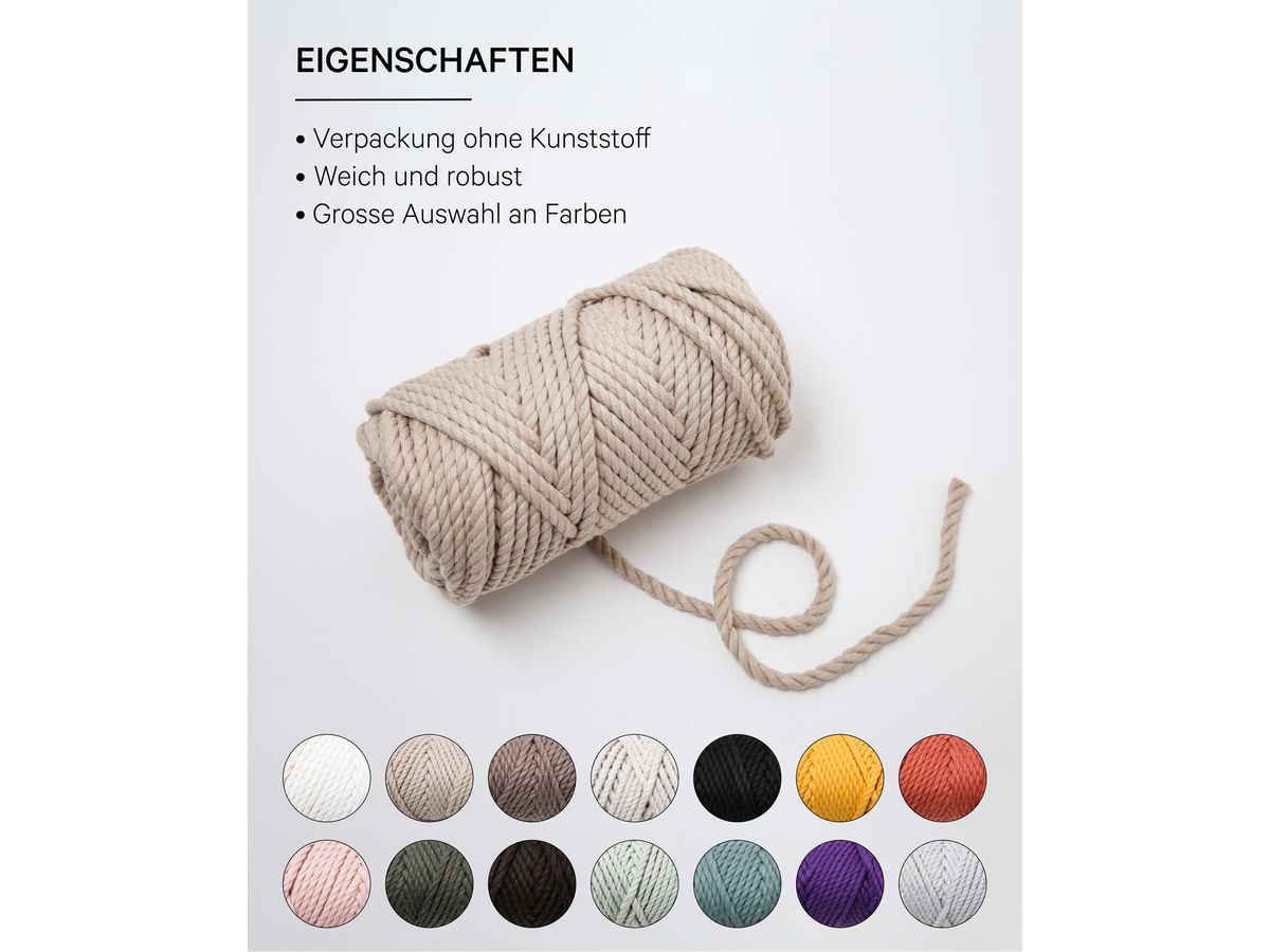 I AM CREATIVE Macrame Rope 6205.03 beige 5mm, 330g (7640415811049)