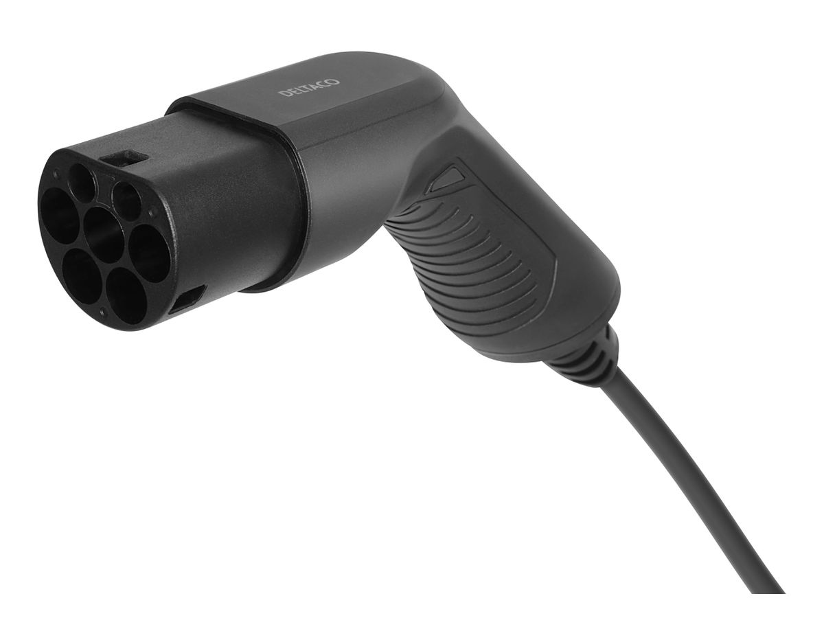 DELTACO e-Charge,cable type 2-type 2 EV-3215-S 3 phase,16A,Spiral,3M/5M,Bl. (7333048057693)