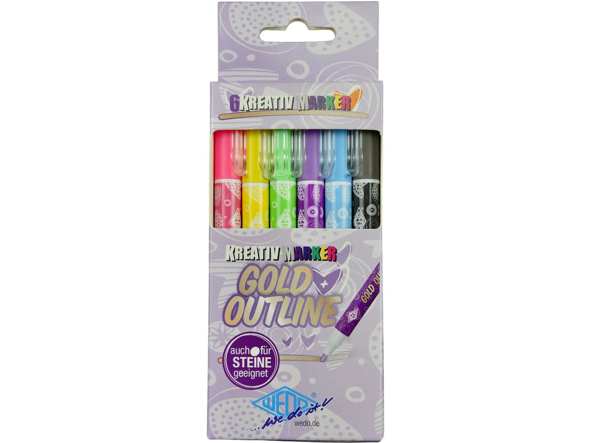 WEDO Marker Gold + Outliner 1-2mm 252700699 Set 6 Stück (4003801870656)