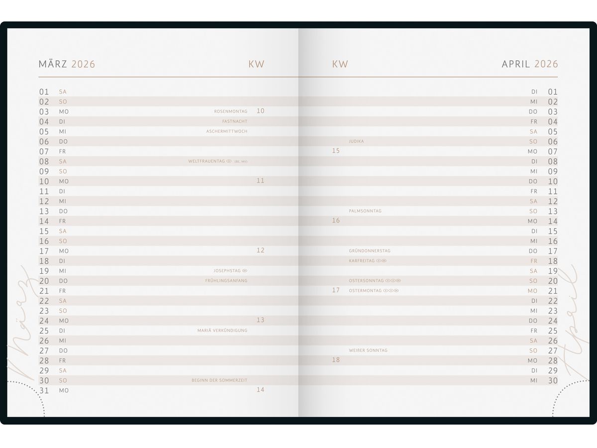 RIDOIDE Taschenagenda Design Line 2026 7013607026.26 1W/2S Heart DE 12x16cm (4003273789333)