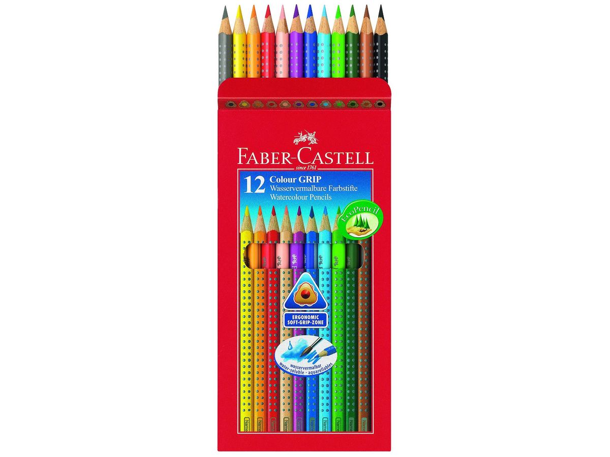 FABER-CASTELL Farbstifte Colour Grip 112412 12 Farben (4005401124122)