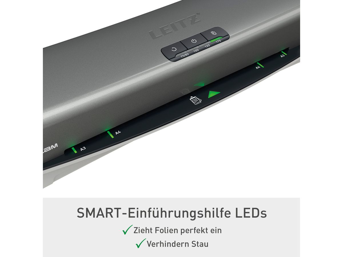 LEITZ Plastificatr. iLAM Office Pro 75182084 argento/bianco A3 (4002432117604)