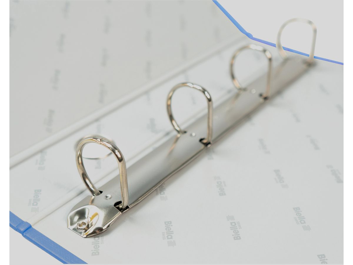 BIELLA Livre prés. Dinor-Quatro 4cm 12644405U bleu, 4-anneaux A4 (7611365255900)