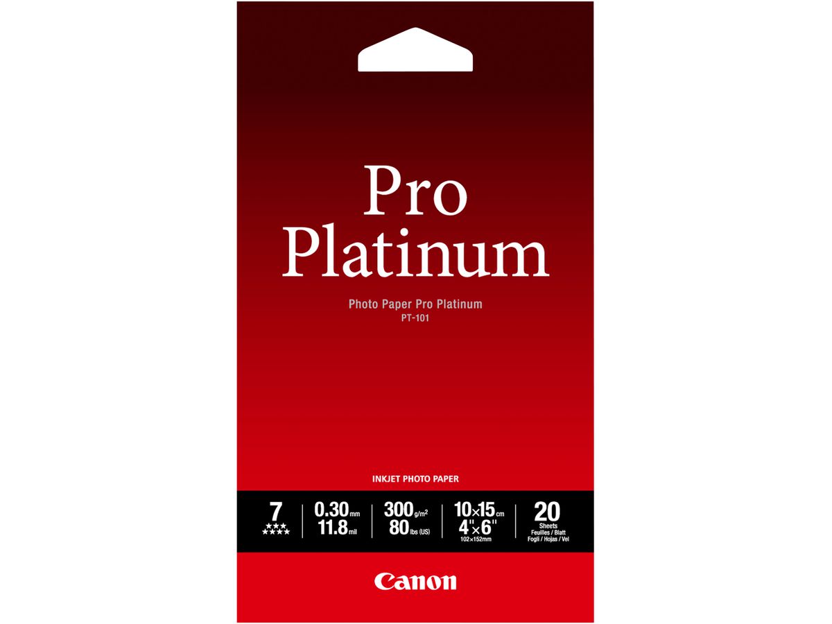 CANON Pro Platinum Photo Pap.30x15cm PT101A6 InkJet glossy 300g 20 feuilles (0013803092851)
