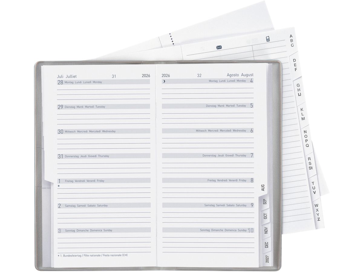 BIELLA Planer Bern 2026 851572280026U 1W/1S silber ML 8.7x15.3cm (7611365526468)