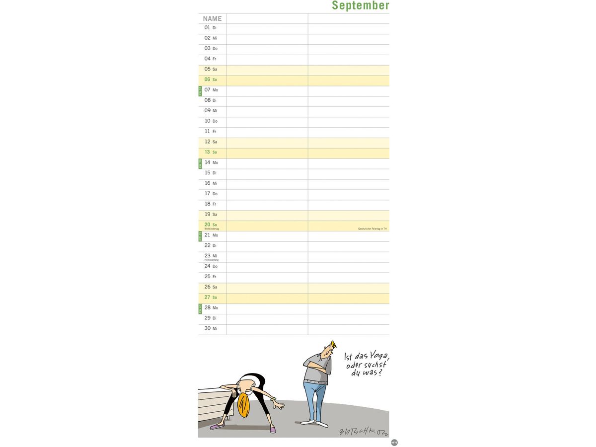 HEYE Planer für zwei Butschkow 2026 20712+26 1M/1S DE 2 Spalten 16x34.7cm (9783756410132)
