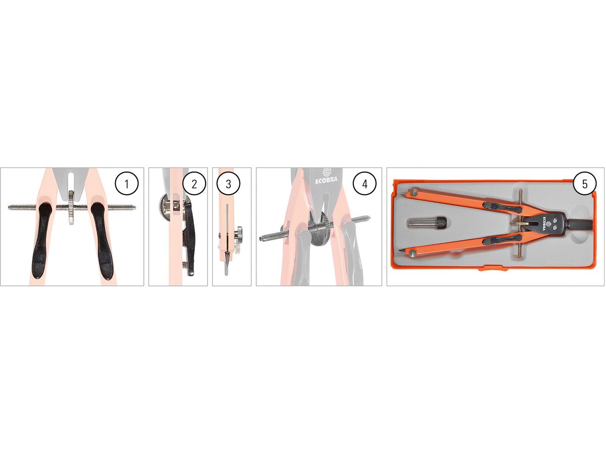 ECOBRA Zirkel Duo-Tec 17cm 426121 350mm, lila (4011123652409)