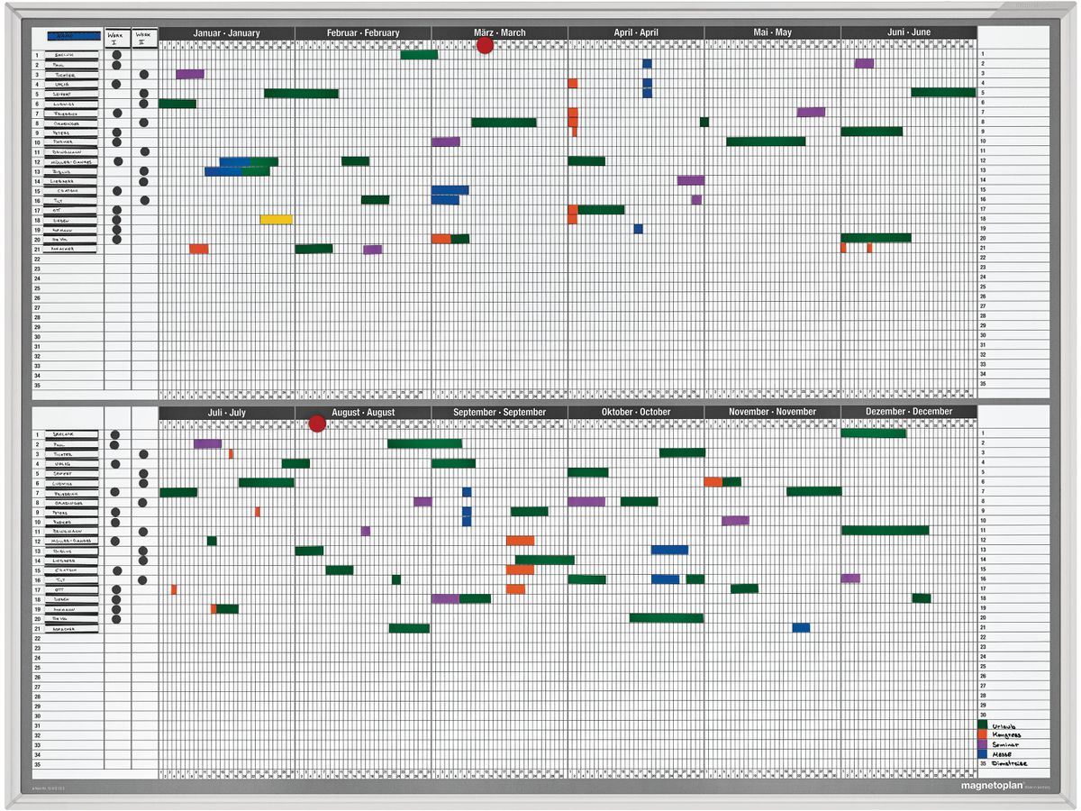 MAGNETOPLAN Planer p. Personale/Progetto 1241212S 12 mese, 35 Pos. 1215x915mm (4013695045412)