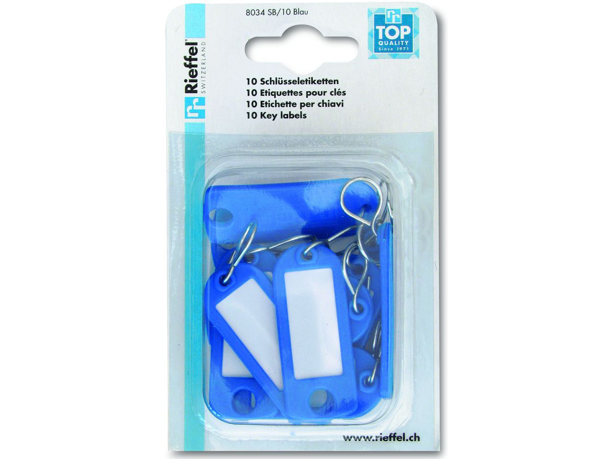 RIEFFEL SWITZERLAND Schlüssel-Anhänger A20967 blau 10 Stück (7640115312341)