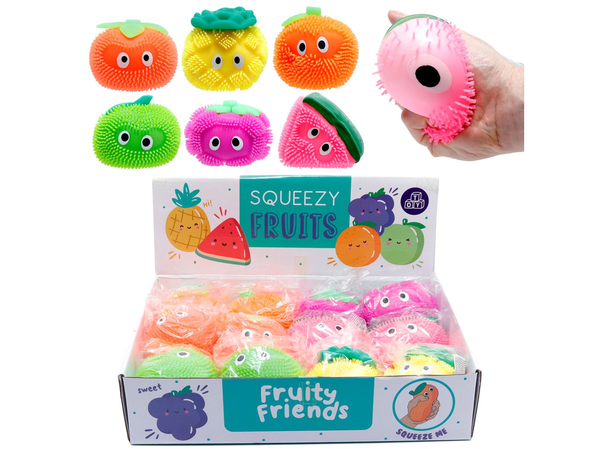 ROOST Squeeze Ball Fruits TY863 6 assorteé (5055071782787)