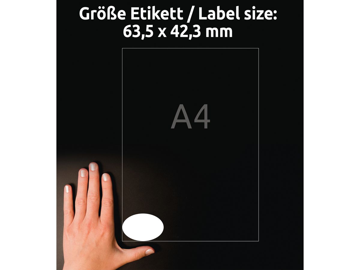 AVERY ZWECKFORM Etichette 63,5x42,3mm L6024REV2 bianco 450 pezzi (4004182060247)