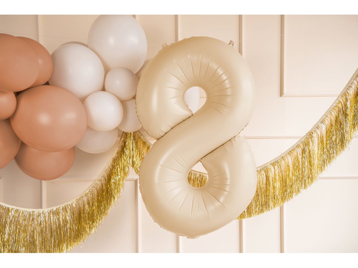 PARTYDECO Palloncino in foil no. 8 72cm FB230P-8-013 beige (5904555035263)