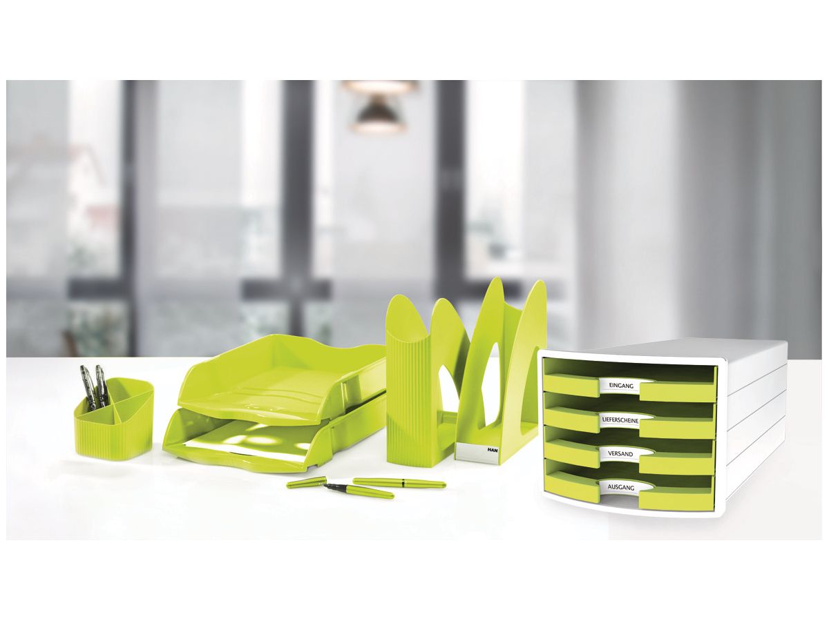 HAN Schubladenbox IMPULS A4/C4 14.75 lemon 4 Schubladen (4012473101852)