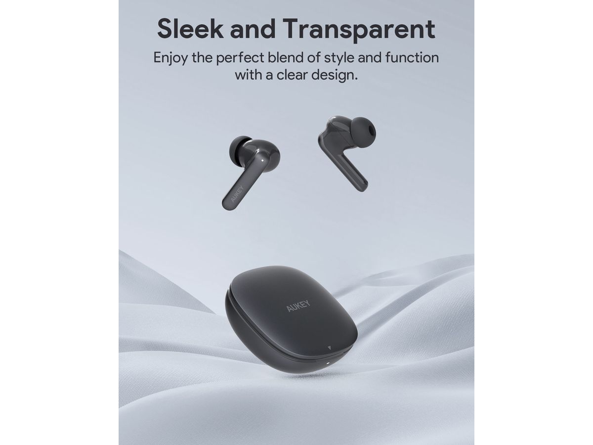 AUKEY Move Portable Earbuds EP-B2 GR TWS, Hybrid ANC Grey (0689323788637)