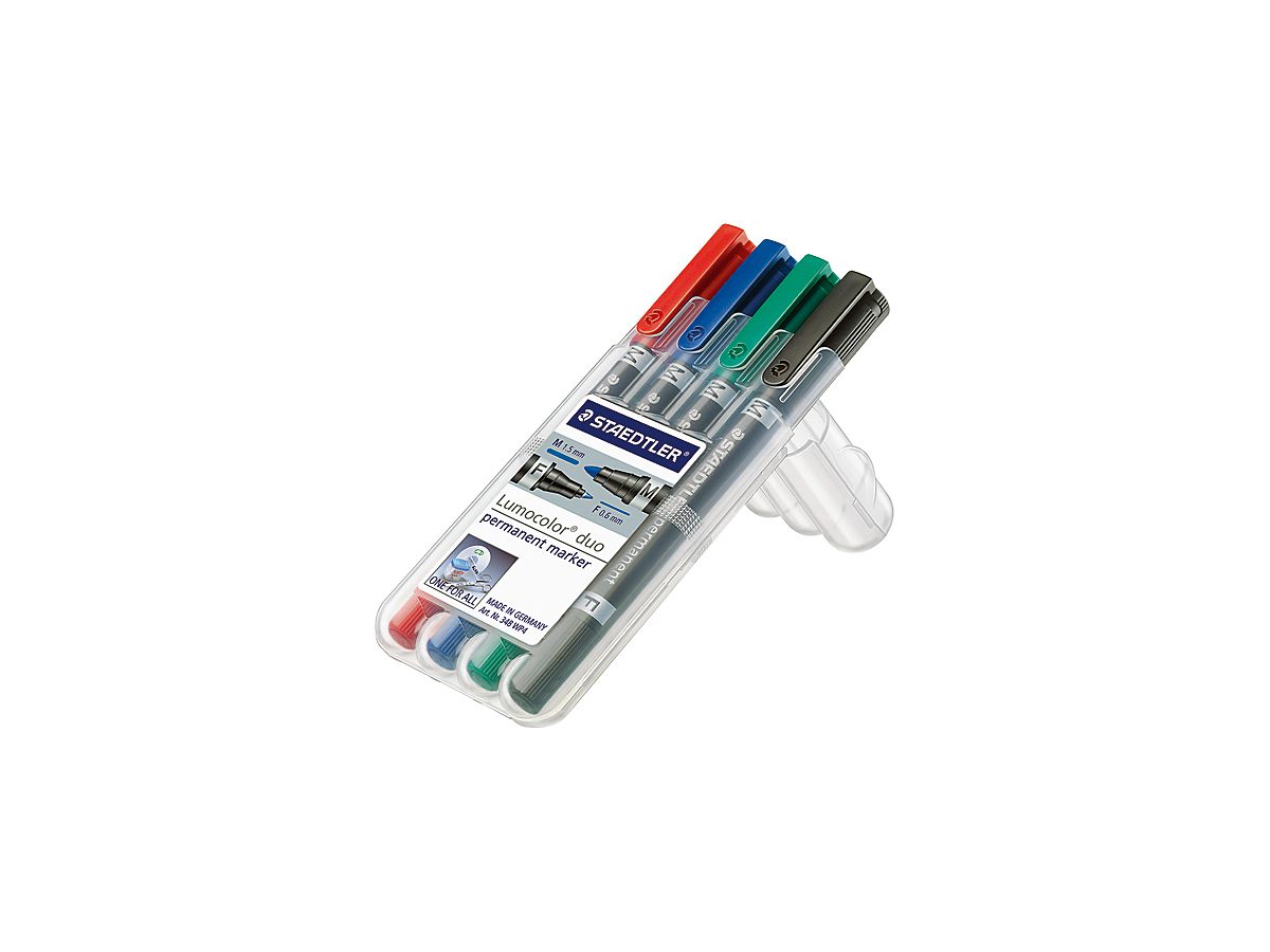 STAEDTLER Lumocolor Duo F/M 348WP4 4 couleurs ass. (4007817348079)