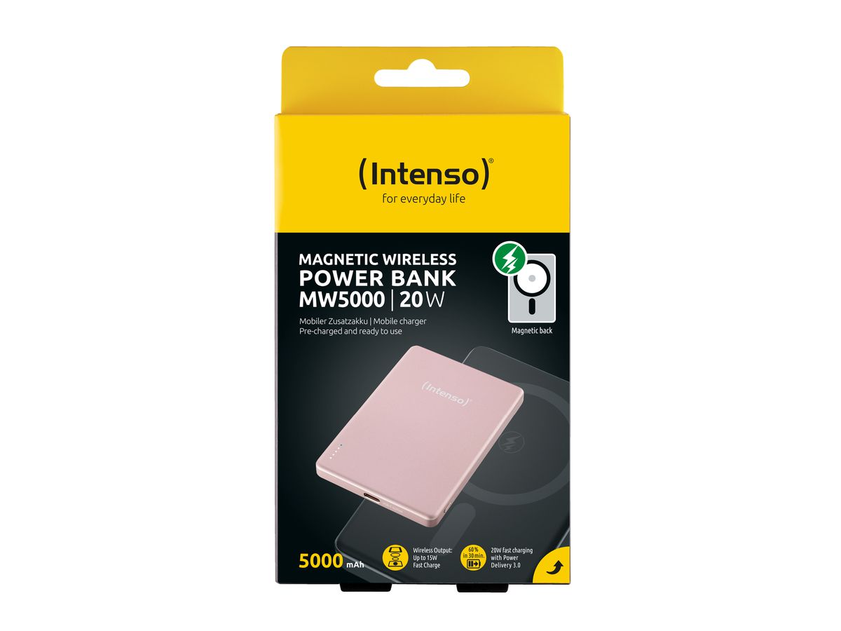 INTENSO Powerbank MW5000 5000 mAh 7344023 Magnetic Wireless rose (4034303036158)