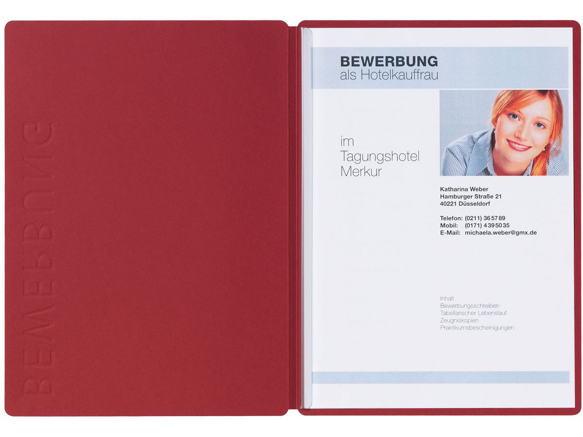 PAGNA Bewerbungsmappe Solo A4 22006-01 rot 5mm (4013951007147)