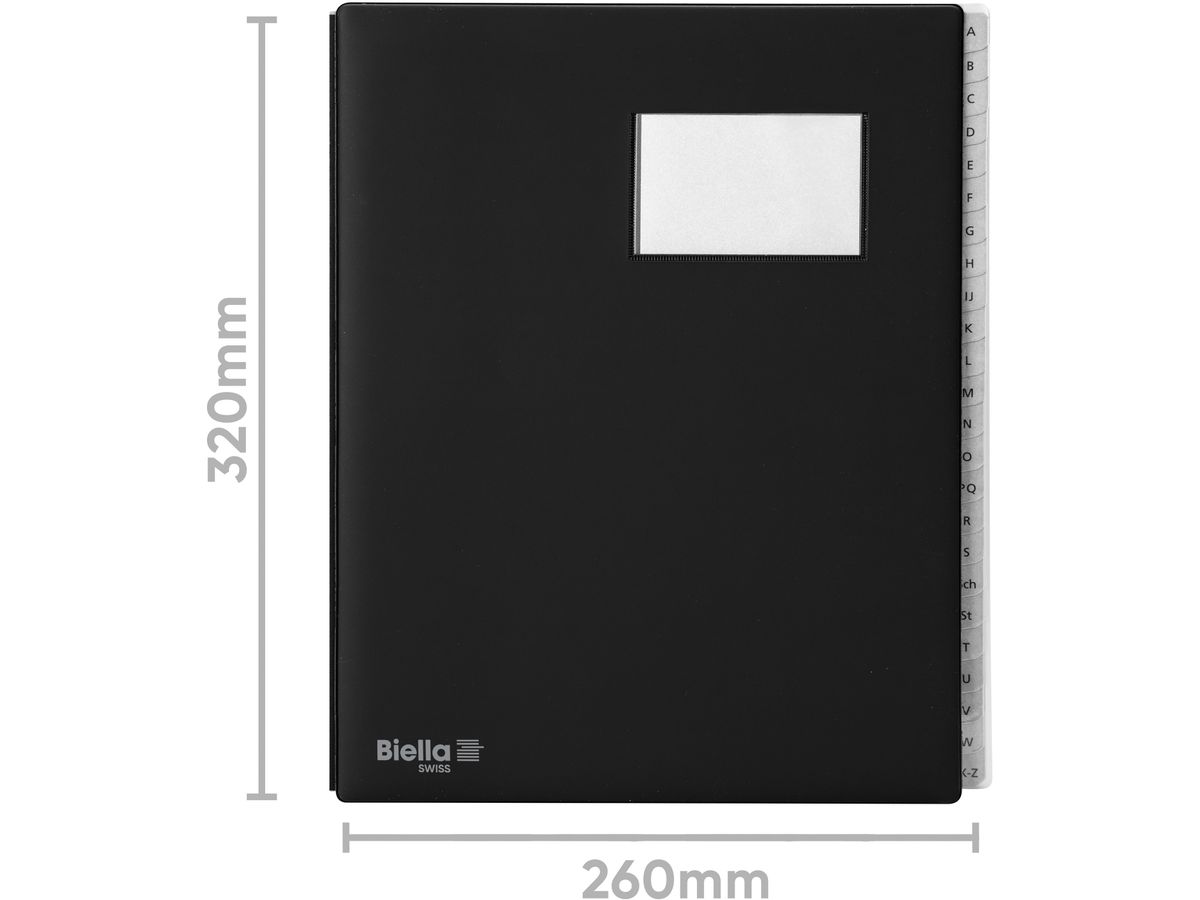 BIELLA Classeur trieur Pronto A4 32042402U noir A-Z (7611365223701)