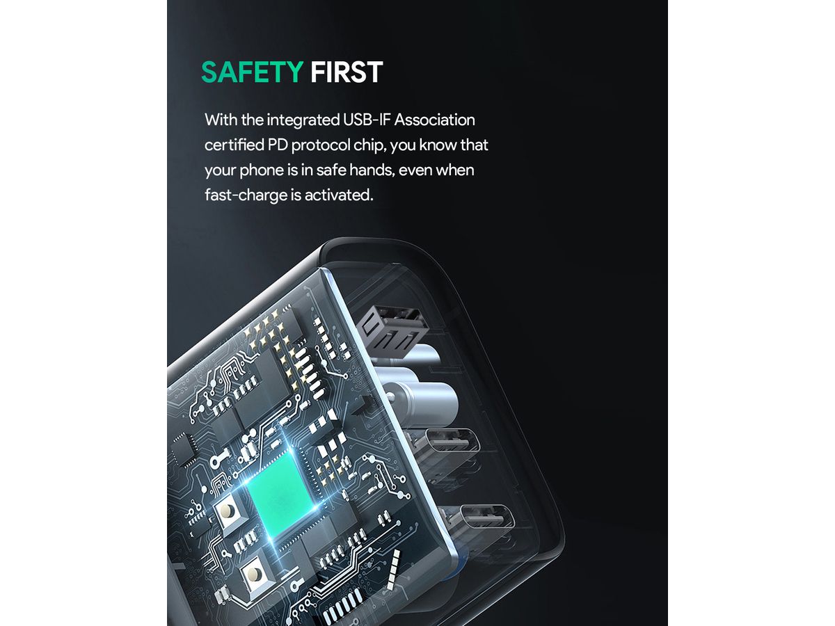 AUKEY OmniaMix II 140W GaN PD PA-B7O WH 3-Port, Wall charger White (0689323785797)