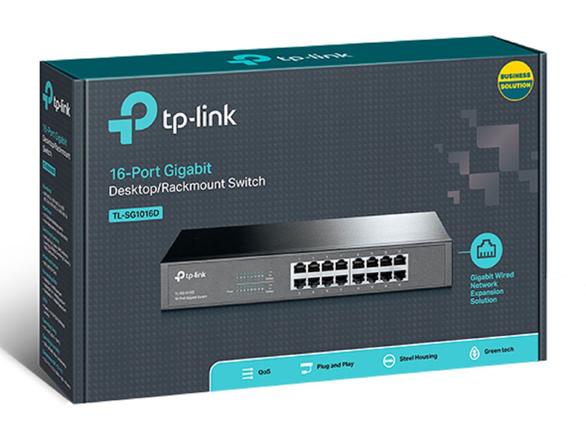 TP-LINK 16-Port-Gigabit-Switch TLSG1016D 10/100/1000 Mbit/s (6935364020613)