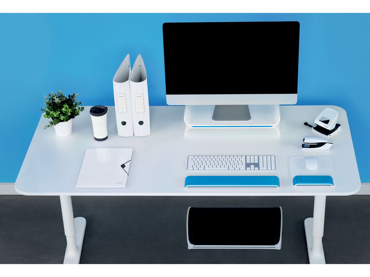 LEITZ Support mains WOW 6523-00-36 blanc/bleu (4002432120321)