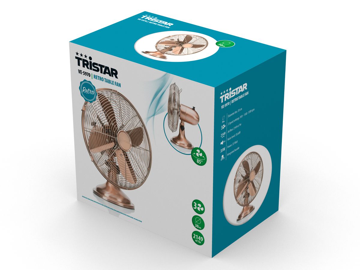 TRISTAR Tischventilator 30cm VE-5970 Kupfer (8713016050922)