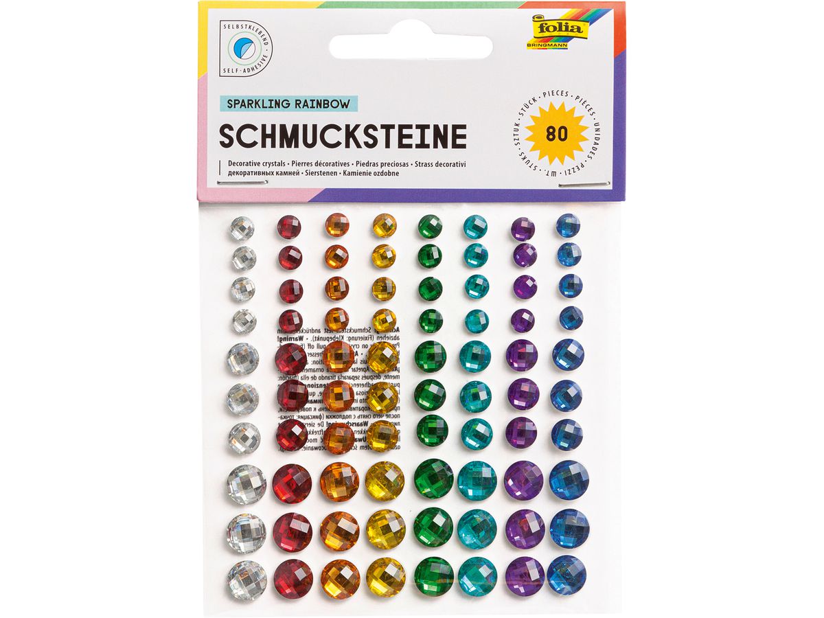 FOLIA Schmucksteine 12306 selbstklebend, 80 Stück (4001868067972)