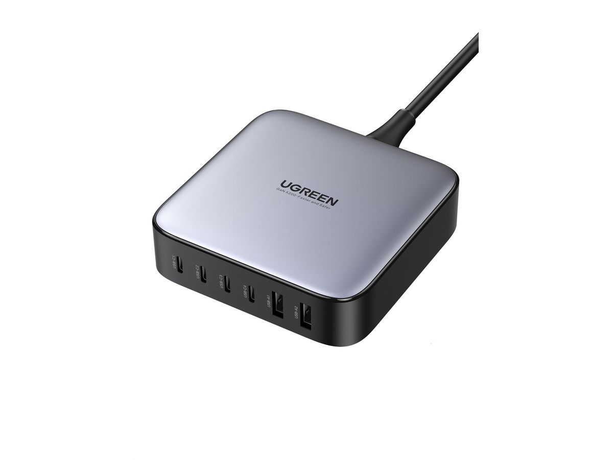 UGREEN USB Desktopcharger Nexode 40914 200W,2xUSB-A+4xUSB-C GaN,Bl. (6957303849147)