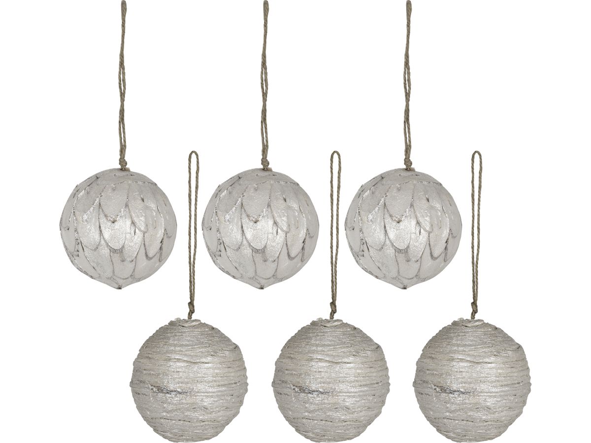 EGLO Trockenblumen Kugeln 428173 silber 6 Stück (9008606282210)