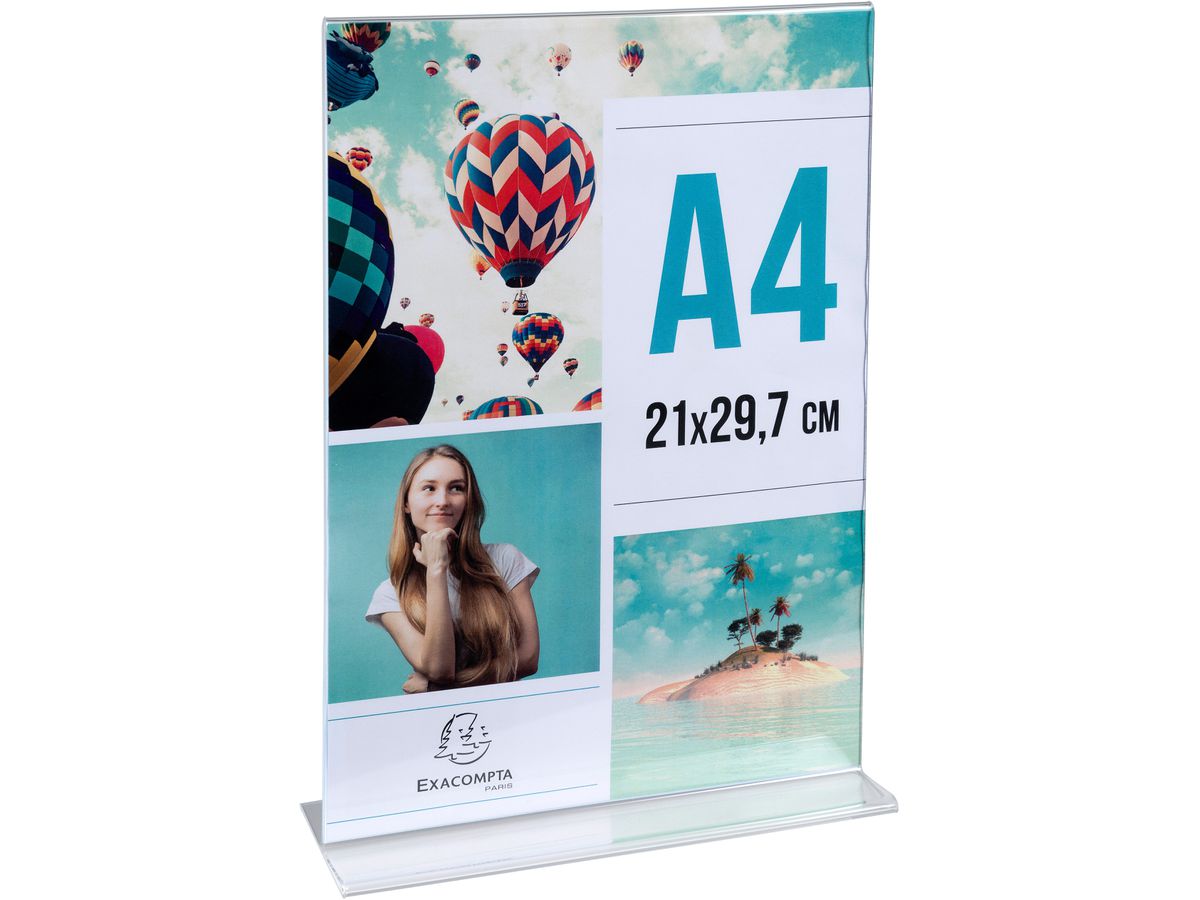 EXACOMPTA Tischaufsteller A4 84158D transparent, T-Form hoch (9002493109285)
