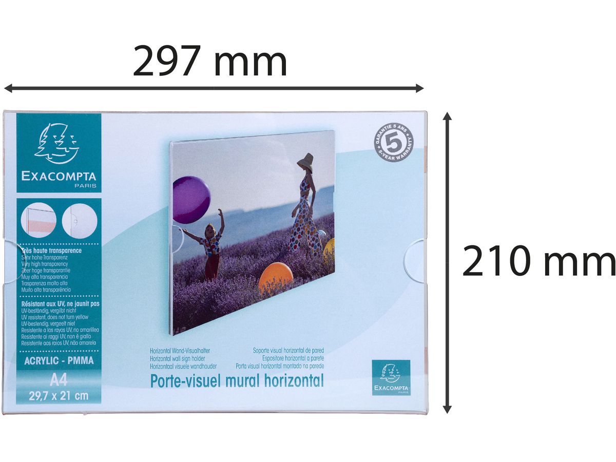 EXACOMPTA Wandsichttasche A4 84858QD transparent horizontal (9002493109711)