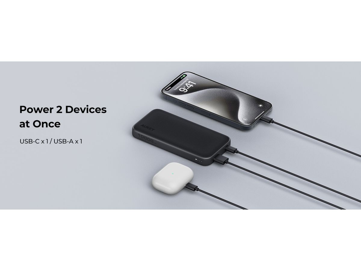 AUKEY Spark GO 10000mAh PB PB-Y46 15W Fast Charging, Grey (0689323787920)