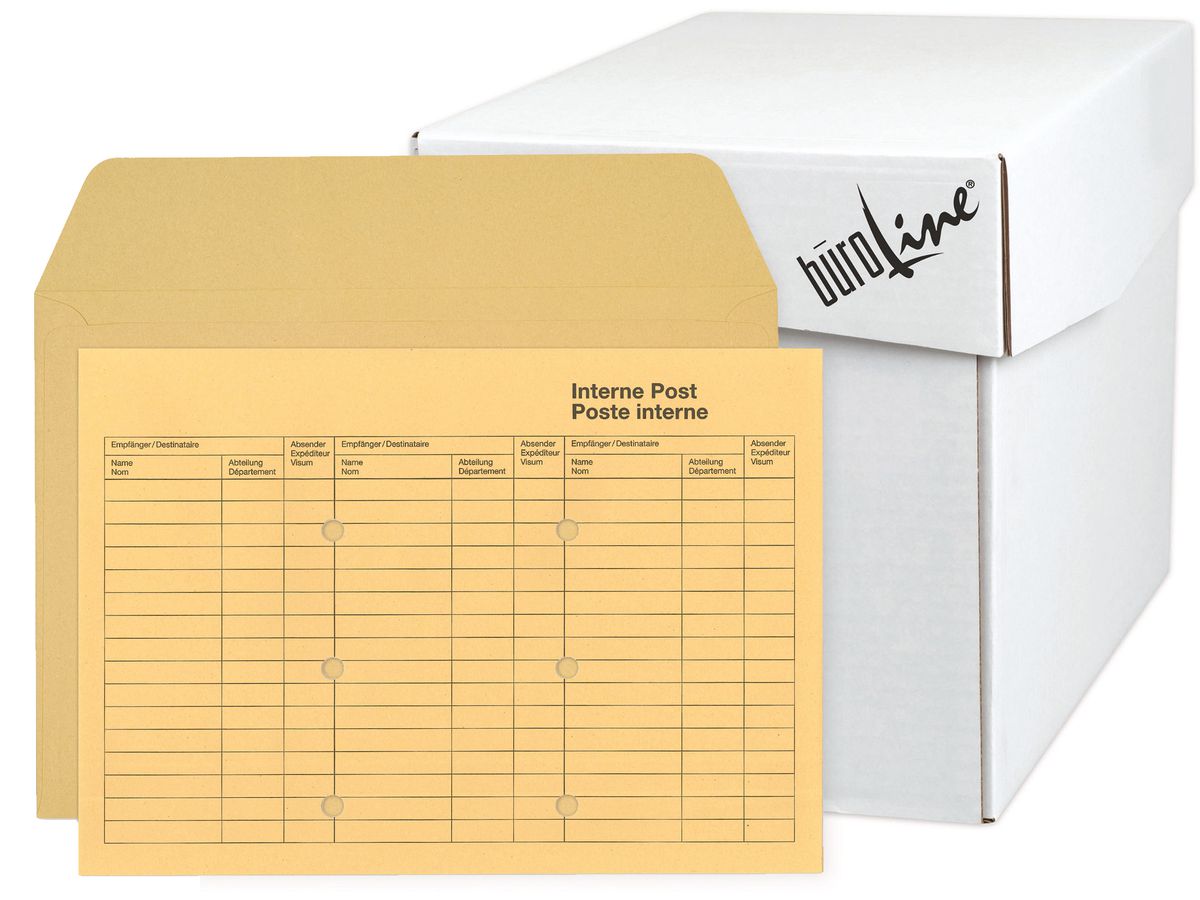 BÜROLINE Interne Post D/F C4 105375 braun 120g 250 Stück (7612532016157)