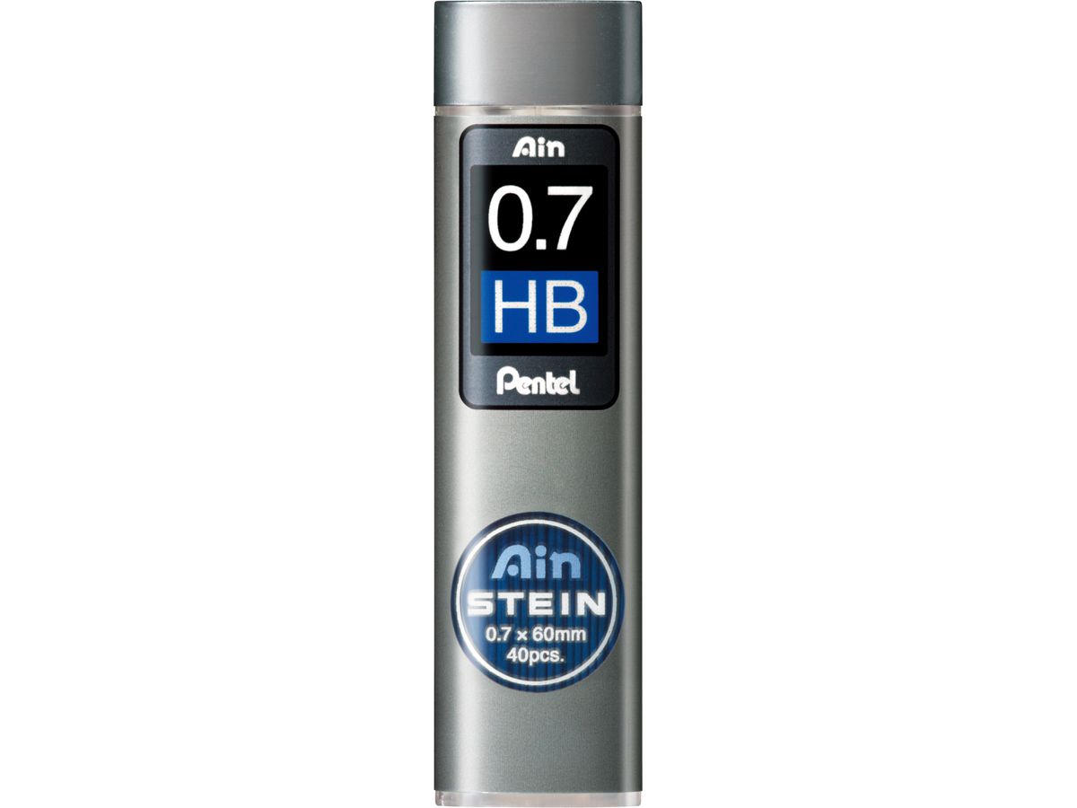 PENTEL Bleistiftmine AINSTEIN 0.7mm C277-HBO schwarz/40 Stück HB (4902506269355)