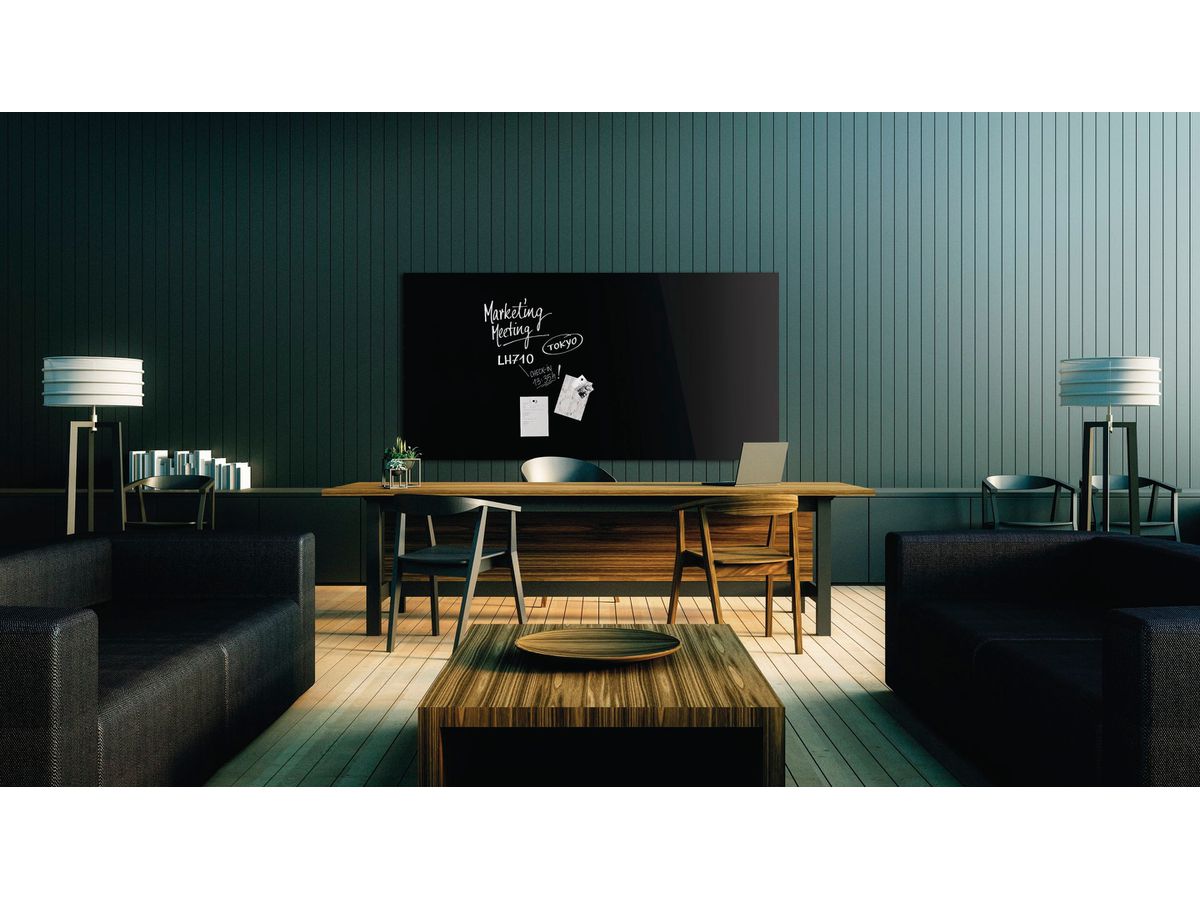 MAGNETOPLAN Design-Glasboard 1500x1000mm 13408012 schwarz, magnetisch (4013695057187)