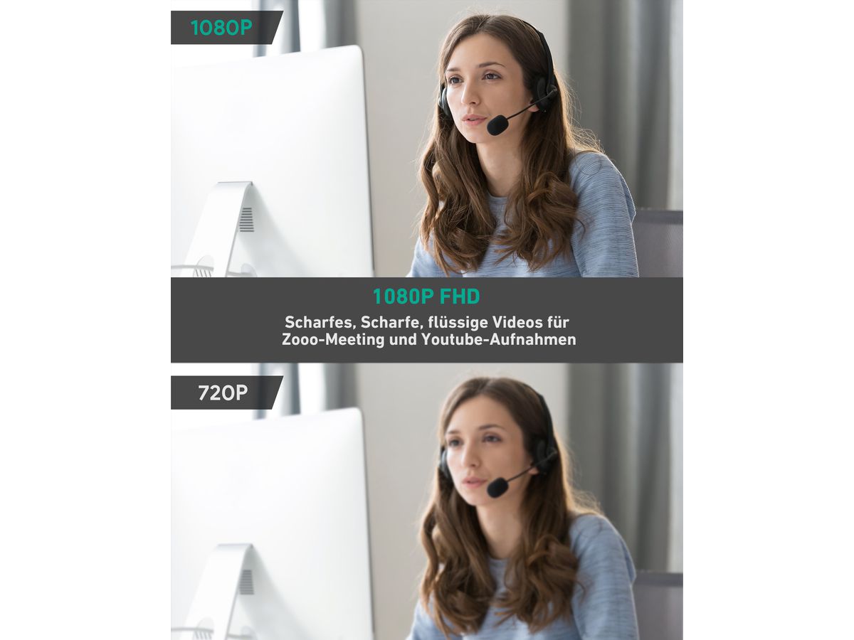 AUKEY Stream Webcam 1080P Dual Mic PC-LM1E black, USB 2.0 (0631390543268)