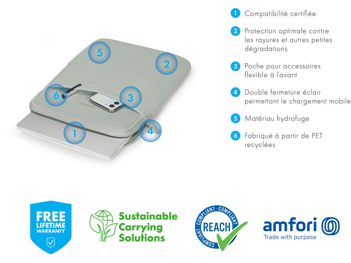 DICOTA Sleeve Eco SLIM S D31993-DFS Microsoft Surface Silver Sage (7640239420489)