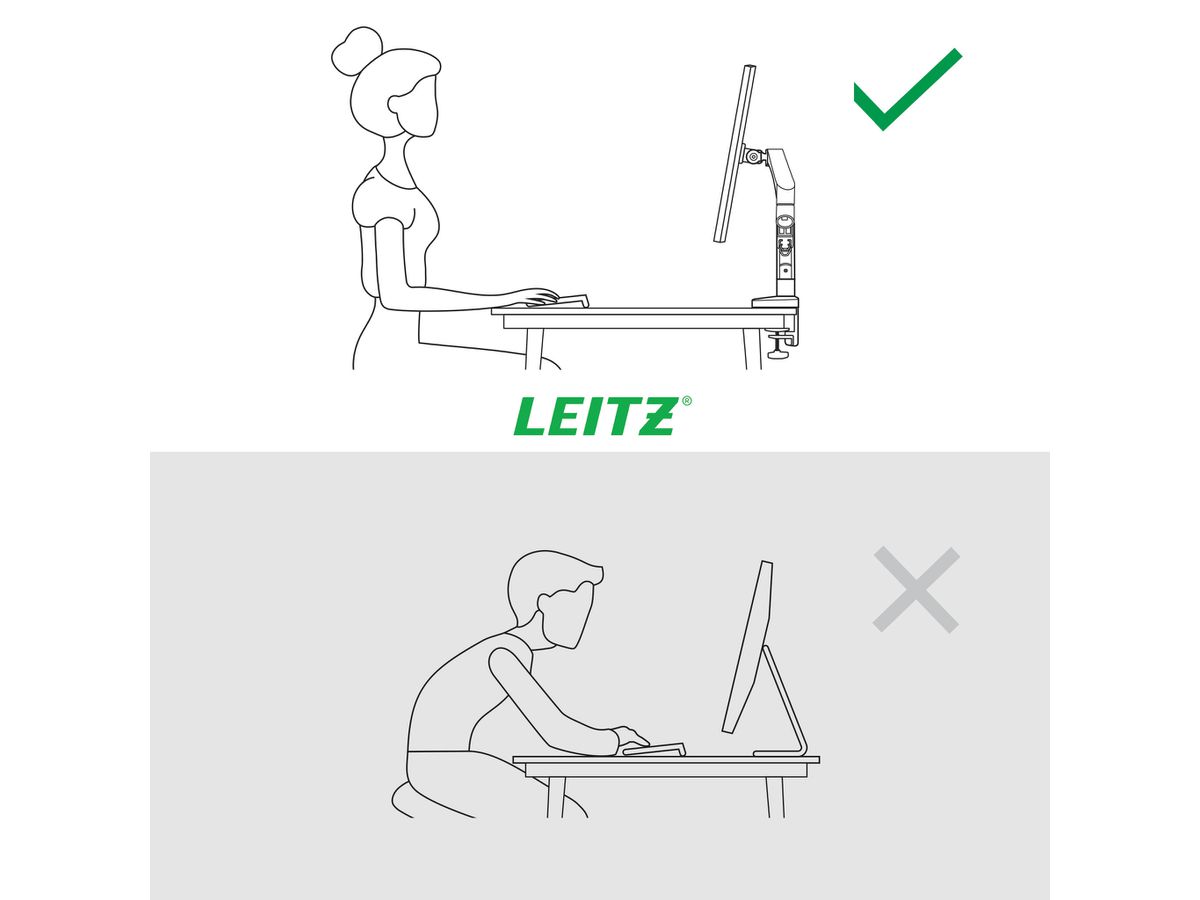 LEITZ Monitorarm Ergo 6489-00-85 Grau, single (4002432134656)