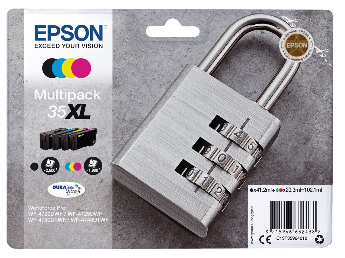 EPSON Multipack Tinte XL CMYBK T359640 WF-4720/4725DWF 4-color (8715946632438)