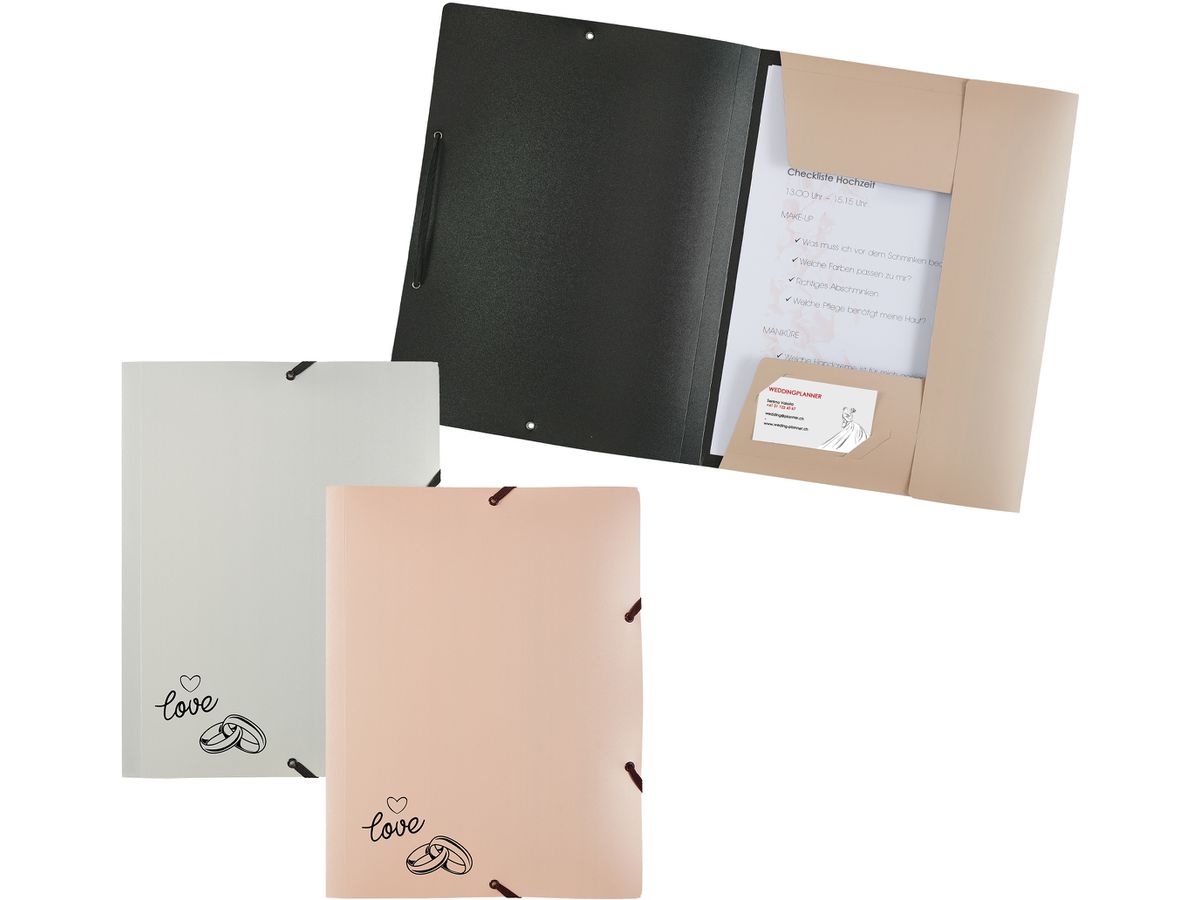 KOLMA Cartella elastico Wedding A4 11.179.08 opak oro rose,love (7611967113851)