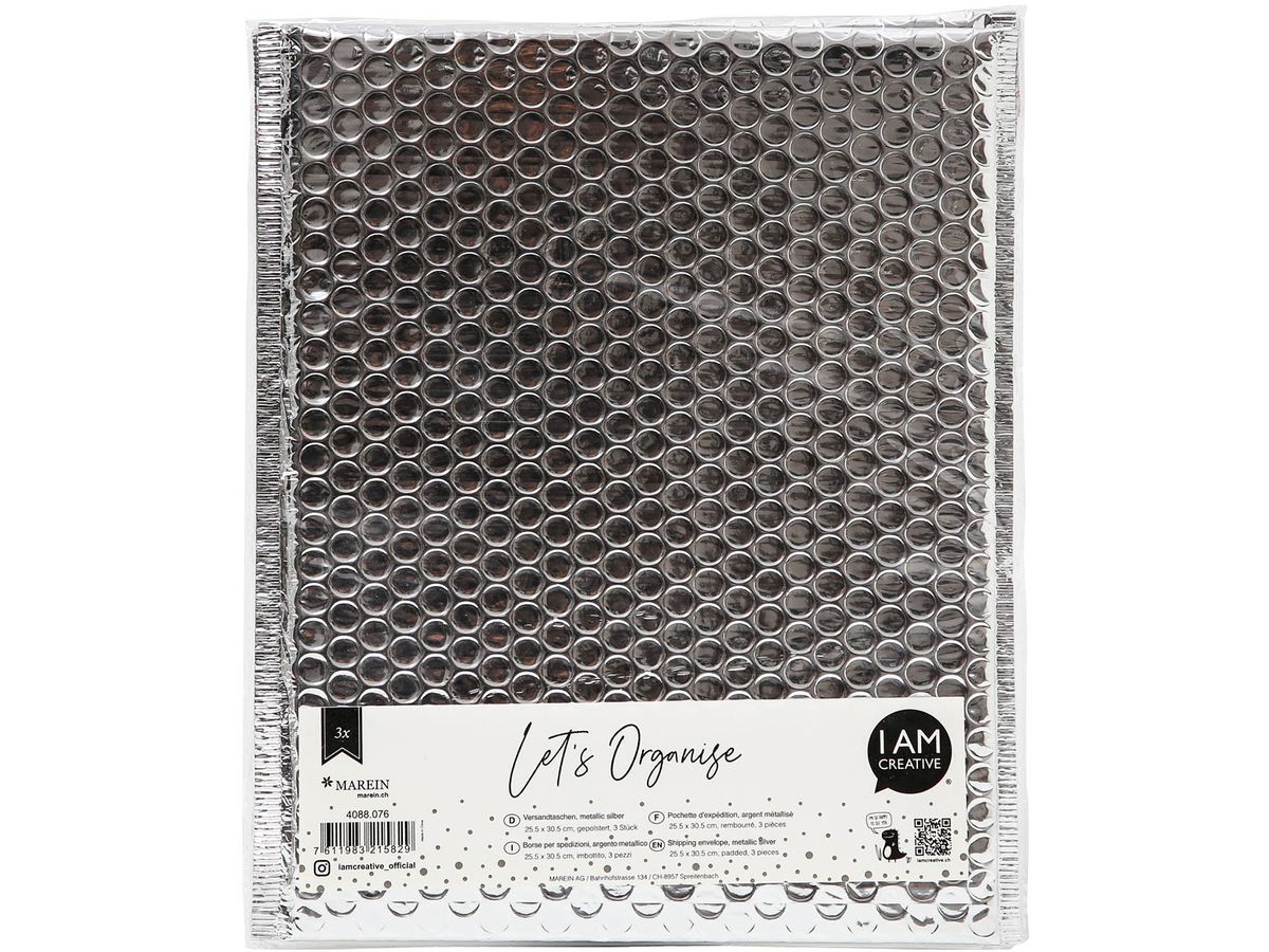 I AM CREATIVE Borsa regalo Let`s Organize 4088.076 argento metallizzato 3 pezzi (7611983215829)