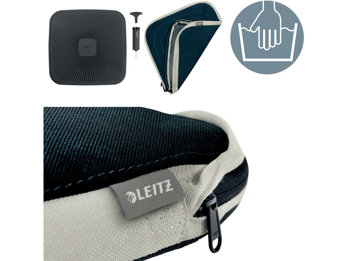 LEITZ Sitzkissen Ergo Active 6540-00-89 samtgrau mit Stoffbezug (4002432134731)