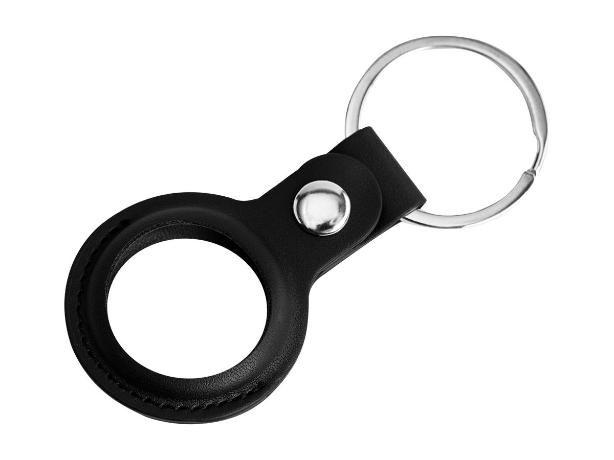 DELTACO Apple AirTag case, keychain MCASE-TAG10 vegan leather, black (7333048053961)